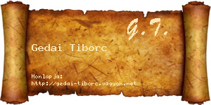 Gedai Tiborc névjegykártya